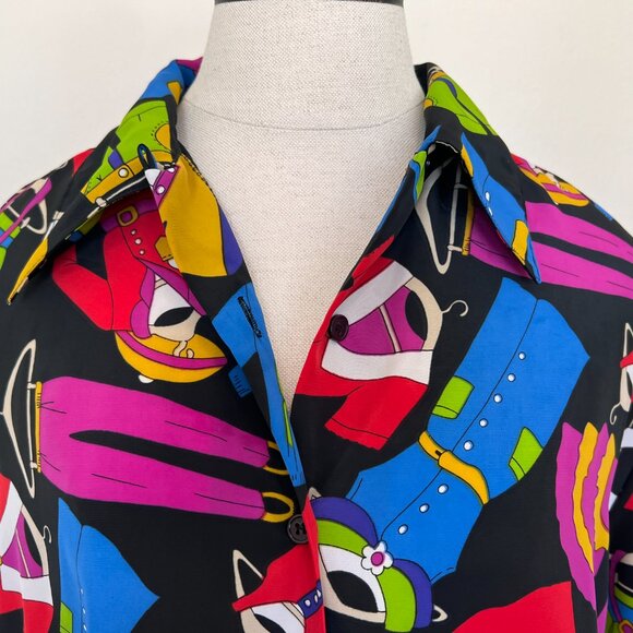 90's Funky Fashion Shirt - Short Sleeve - Size 8 - Unisex - Gender Neutral - Picture 8 of 9